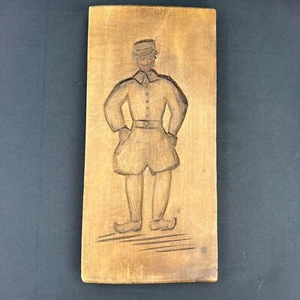 Molde de galletas de mantequilla Springerle holandés/alemano de madera tallada vintage de 9" de alto - Imagen 1 de 8
