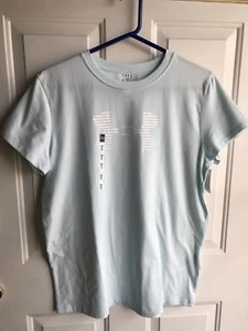 Neu mit Etikett Heat Gear kurzärmlige Damenhemden hellblau Größe Large - Bild 1 von 3