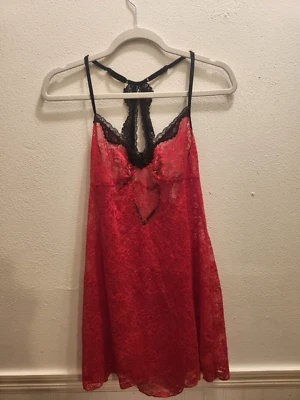 Camisón Secret Treasures para mujer talla M rojo semi transparente de encaje #6 Foto 1 de 4