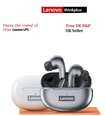 Lenovo LP5 Earphones Bluetooth Wireless 9D Stereo Headphones Earbuds Live Pods - Image 1 of 4