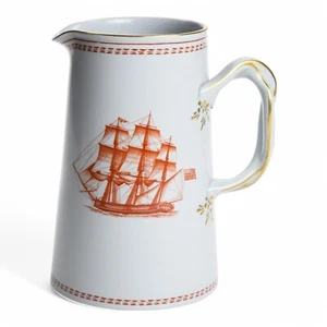 Jarra de leche Copeland Spode Trade Winds Red Ship Erin of Salem 16 OZ - Imagen 1 de 5