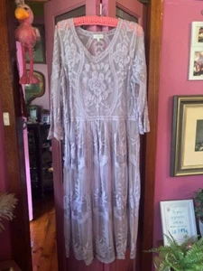 Beautiful Grace Hill Sheer Lilac Lavender Floral Lace Midi Party Dress 18 As NEW - Picture 1 of 1