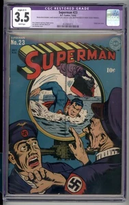 Superman #23 1943 CGC Restored 3.5 (Jack Burnley Classic War Cover) - Picture 1 of 2