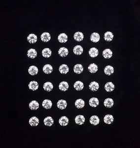 2.5mm Lot 10,20,50,100pcs Round Diamond Cut Calibrated Natural White ZIRCON - Picture 1 of 10