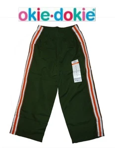 NUEVOS CON ETIQUETAS TALLA 2T OKIE DOKIE NIÑO VERDE OLIVA/NARANJA/BLANCO, PANTALONES DE SUDOR NUEVOS - Imagen 1 de 2