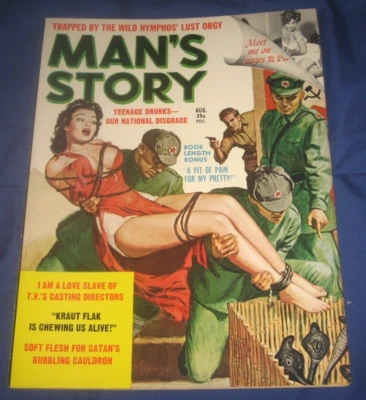 MAN'S  STORY  (  Aug '61   )    SNAKES !   HIGH GRADE  MEN'S ADVENTURE MAG ! Foto 1 de 4
