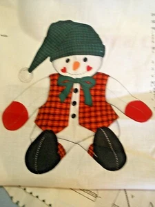 FABRIC PANEL YARDAGE FOR DOLL~WOODLAND SNOWMAN~INSTRUCTIONS IMPRINTED~I YARD - Picture 1 of 6