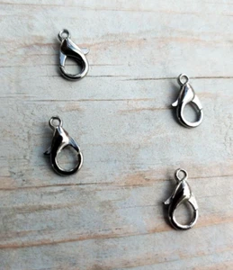 Karabinerverschlüsse 30 Rotguss 12 mm Dunkelsilber Großpackung Set Bastelbedarf Verbinder - Bild 1 von 3