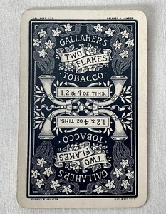 Antique Swap Playing Card Gallaher's Two Flakes Tobacco 1.2 4oz Tin Advertising - Foto 1 di 3