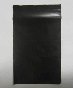 100 BLACK COLOR 3"x 5" Plastic Poly Zip Lock resealable Jewelry BAGS 2ML Premium - Picture 1 of 3