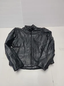 Chaqueta de motocicleta River Road forrada negra de cuero pesado para mujer talla grande/0125 - Imagen 1 de 12