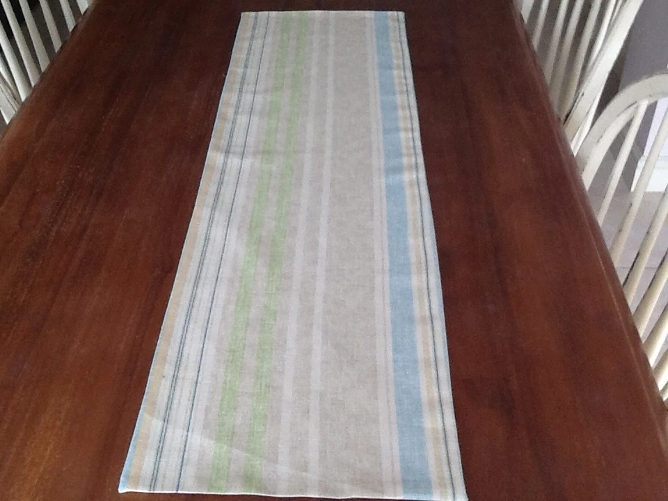 Laura Ashley Striped Table Runner 43" x 12.5" Linen Fully Lined. New!  - Image 1 of 1