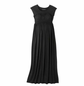 New Women's Maternity Dress Black Maxi Cap Sleeve NWT Liz Lange Size XS - Picture 1 of 5