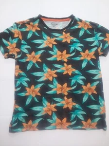 CARBON T- shirt Small Bright flowers on black. - Picture 1 of 8
