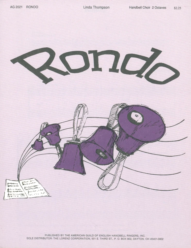 Rondo Sheet Music Handbells 2 Octaves 1992 Linda Thompson - Image 1 of 4