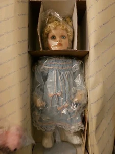 Hamilton Doll 1996 Alexis Porcelain Baby Toddler Blonde Lavender Eyes w/Box - Picture 1 of 7