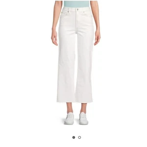 7 For All Mankind Alexa Raw Edge Cropped Jeans White Size 28 - Picture 1 of 9