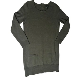 Adrienne Vittadini Damen Pulloverkleid Large olivgrün Merinowollmischung  - Bild 1 von 7