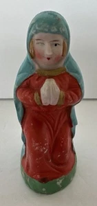 Nativity Virgin Mary Praying Chalkware 3.5” Tall Occupied Japan Vintage - Picture 1 of 11