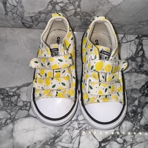 Converse All Star Toddler Girls Size 7 Lemon No Tie Sneakers - Picture 1 of 6