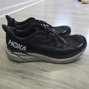 Hoka Clifton 8 Shoes Mens Size 11D Black White Running - Picture 1 of 8
