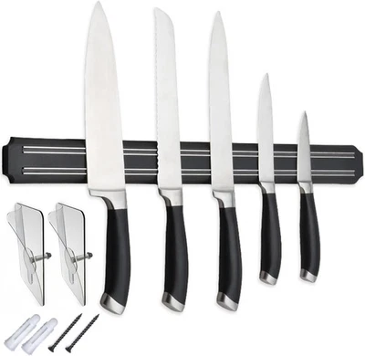 ﻿ Soporte magnético para cuchillos, tira de almacenamiento de cuchillos magnéticos de 15 pulgadas, bloque de barra de cuchillos M Foto 1 de 4