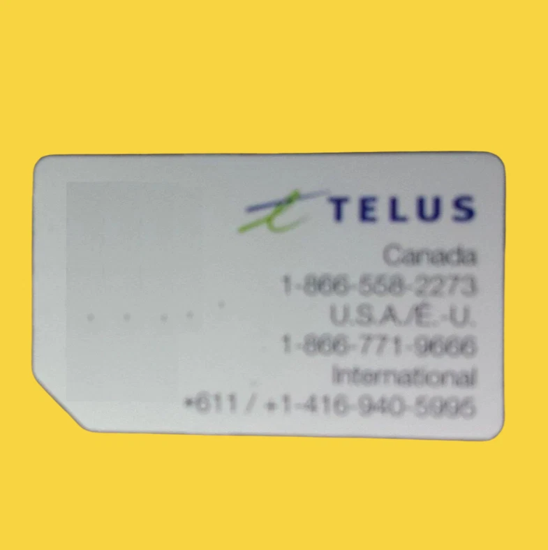 USED TELUS HSPA SIM CARD RESTORING TEST CELL PHONES BOOT BYPASS UNLOCK UNLOCKING - Image 1 of 1