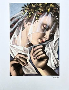 TAMARA DE LEMPICKA - The Flower Wreat- signed, numebered edition 12/300, 50x65cm - Picture 1 of 4