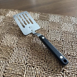 VTG EKCO FLINT STAINLESS USA SHORT HANDLE SLOTTED SPATULA FLIPPER ~FLAWED~ - Picture 1 of 18
