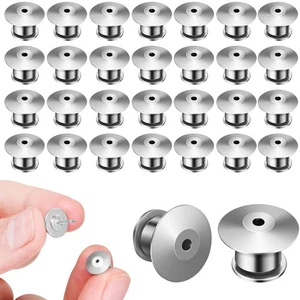 30 Pcs Silver Pin Holder Man Travel Making Supplies Locking Backs - Picture 1 of 11