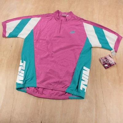 Nuevo con etiquetas De Colección Años 80 90 DS NIKE Ciclismo Bordado Swoosh Bicicleta Jersey Kit Etiqueta MEDIANA Foto 1 de 4