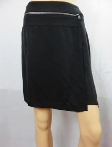 ROBERT RODRIGUEZ Silk Zipper Mini Skirt Black Back Pocket SZ 4 NWT $275 - Picture 1 of 7