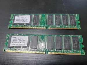 LOT of 2 SAMSUNG PC3200U-30331-B2 M368L6423ETM-CCC 512MB DDR PC3200 CL3 PC Ram - Picture 1 of 1