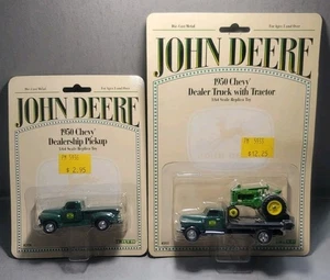 Ertl John Deere 1:64 Car 1950 Chevy Dealer Truck Tractor #5933 #5936 Vintage - Picture 1 of 3