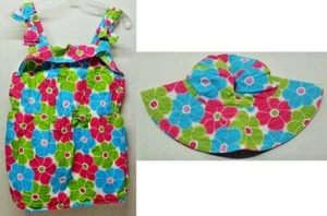 Gymboree Girls' Size 7 2012 Ice Cream Sweetie Bow Ruffle Flower Top w/ Sun Hat - Picture 1 of 4