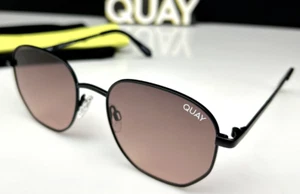 QUAY BIG TIME Sunglasses Women's 54mm Black Frame Brown Gradient Lens NEW - Picture 1 of 4