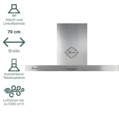 Wandhaube Dunstabzugshaube 70cm Gurari GCH 461 IS 1000m³/h Edelstahl AUSSTELLER