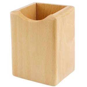 Natural Beech Wood Pen Box Desktop Stationery Organizer Office Pencil Holder - Picture 1 of 7