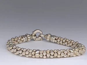 LAGOS Caviar Sterling Silver Beaded Rope With Spacers Bracelet 7.5" - Picture 1 of 6