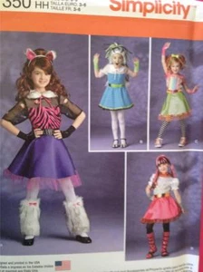 Simplicity Sewing Pattern 1350 0798 Child Gilrls Costume Size 7-14 Uncut New - Picture 1 of 3