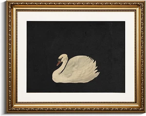 Gold Framed Wall Art Canvas Print Home Decor Wall Decorations Grace Swan Art Pai - Picture 1 of 12