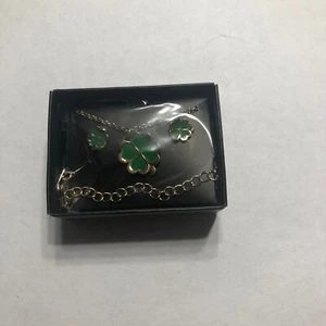 Glücksklee 🍀 Halskette und Ohrring Set - Bild 1 von 1