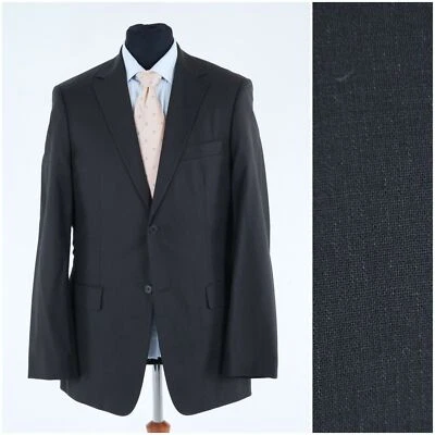 Jaqueta blazer masculina de lã listrada preta 40L tamanho EUA SARAR - Imagem 1 de 4