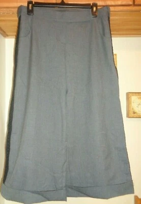 PANTALONES CAPRI ROBERT RODRIGUEZ GRIS PIERNA ANCHA PUÑOS CON CORREA LATERAL DE ENCAJE NUEVOS 8 Foto 1 de 4
