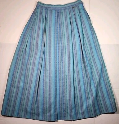 Юбка миди Geiger Austria размер 40 разноцветная в полоску плиссированная винтажная текстурированная  - Изображение 1 из 4