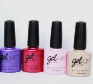 1 color or BULK LOT 4 Mixed Gelogic GEL Nail Polish Varnish Shimmer NO UV NEEDED - Picture 1 of 4