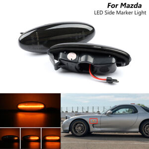 Smoked Dynamic LED Side Marker Turn Signal Light For Mazda Protege 5 Tribute 323