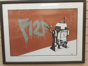 Vintage Star Wars Silkscreen Print on Canvas R2D2 Vandal Series Ryan Callanan - Picture 1 of 12