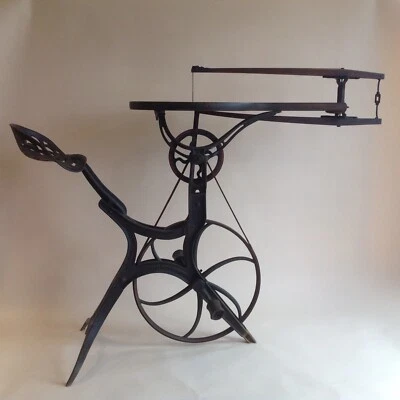 Antiga serra de rolagem operada por pedal W. F. & J. Barnes patenteada 1876 pintura original - Imagem 1 de 4