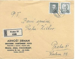 Checoslovaquia Cubierta Registrada Comercial Praha-33 12.V 1947 - Imagen 1 de 1